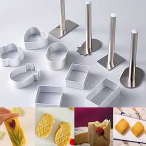 凤梨酥模具10个装铝合金饼干压平器菠萝型压模长方形压板水果切模