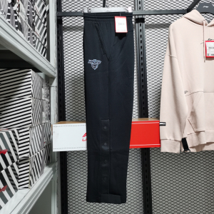 李宁直筒排扣长裤男款cba篮球训练速脱半开扣宽松平口卫裤aklr169