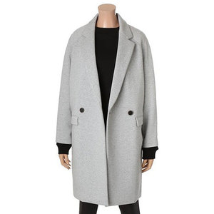 呆呆韩国正品代购 tomboy 双排扣灰色大衣