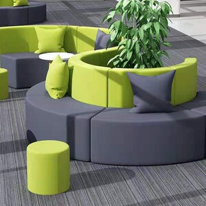 办公室培训机构休息区组合休闲洽谈接待室简约创意幼儿园圆形沙发