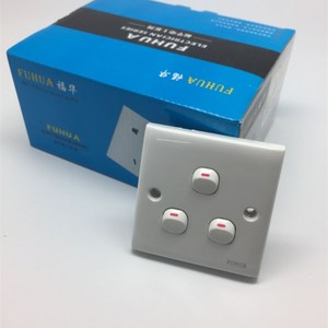 福华三位单开单控86型指甲开关小按钮老式家用墙壁电源开关面板
