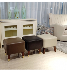 轻奢真皮小皮凳子家用头层牛皮沙发凳墩搁脚实木更衣室换鞋矮凳