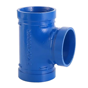 沟槽式蓝色给水卡箍正三通镀锌饮用水管道等经三通接头管箍DN6580