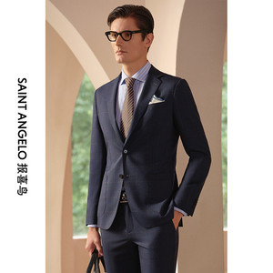 报喜鸟定制春夏男士羊毛西服套装 时尚都市轻奢西装量身定制