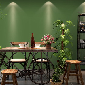 深绿色墨绿色孔雀绿纯色素色墙纸现代简约幼儿园北欧风格卧室壁纸