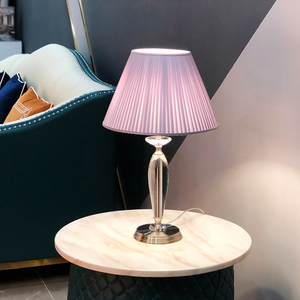 简约现代主卧台灯轻奢风可调光时尚家用奢华床头灯紫色温馨浪漫