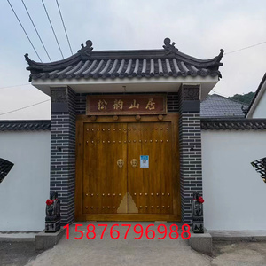 实木仿古大门中式别墅围墙庭院双开大门祠堂乡农村四合院木质大门