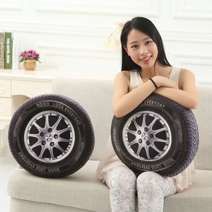 抖音同款个性仿真汽车轮胎抱枕坐垫车轱辘毛绒玩具儿童礼物男女生