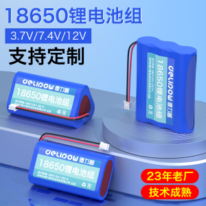 德力普18650锂电池组3.7v太阳能遥控车夜钓灯音箱12伏可充大容量