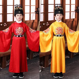 儿童古装汉服男童宋朝明朝皇帝服装太子服大明龙袍舞台演出服影楼