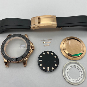 组装手表配件适用白金灰游艇全套表壳适配2824和2836机芯