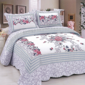 100%全棉床盖三件套韩式单件绗缝空调被欧式双面两用夹棉加厚床单
