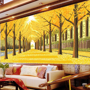 十字绣2021年新款客厅家用遍地黄金满地自己绣手工棉线丝带绣2020