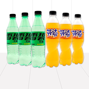 可口可乐碳酸饮料雪碧芬达橙味零卡无糖无能量可乐500ml*24瓶/箱