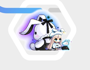 冒险岛 垂耳兔套装 可爱点装 闪耀新品 白色五件套 路西德