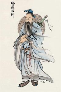 吕纯阳祖师 吕洞宾画像 吕祖八仙过海像道教神仙像过塑相片金属芯