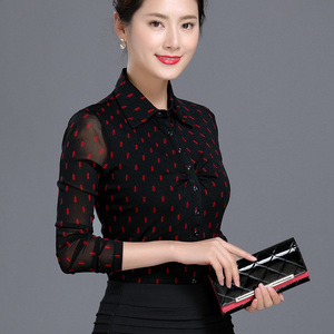 正品哥弟新款专柜女装2022春装上衣衬衫洋气小衫女网纱弹力打底衫