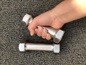 304不锈钢哑铃六角一体哑铃 男女青少年运动专业拳击空击训练哑铃