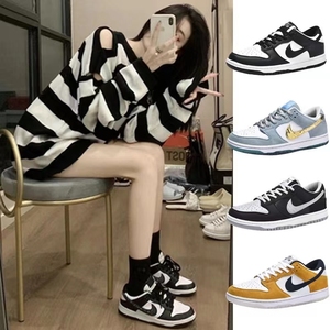 aj女鞋官网莆田正版dunk空军一号黑白熊猫aj1夏季高帮板鞋女