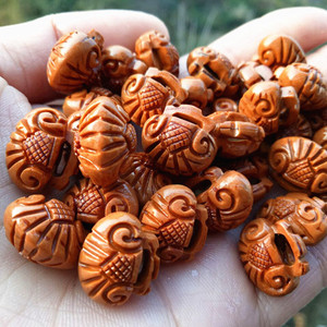 纯手工艺核雕核桃龙纹如意平安锁核桃雕刻富贵平安吉祥锁1个