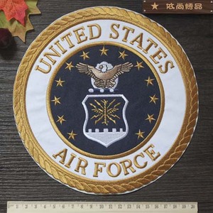 大尺寸美国空军军徽背标自粘贴棒球刺绣布贴标皮衣羽绒服补丁徽章