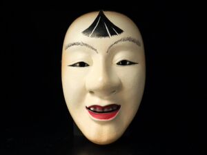 代购古董日本能剧面具般若工艺品壁挂传统女面主角微笑家居装饰品