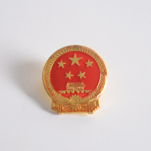 中国国徽胸章别针 金属徽章 点漆胸牌天安门五角星 厂家直销