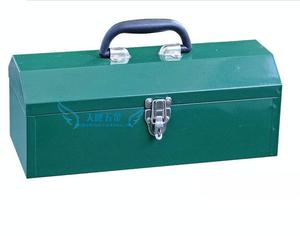 佳一15寸加厚 镀锌钢板可加锁手提单层铁皮工具箱绿色 防绣工具盒