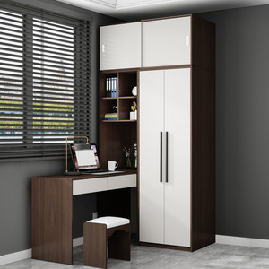 衣柜写字台一体卧室转角组合
