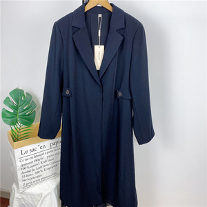 伊百丽e21a015时尚2021年春季新款拼接雪纺长袖显瘦宽松风衣外套