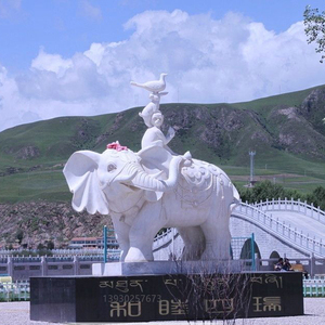 石雕石刻吉祥和睦四瑞和合四兽和谐团结大象猴子兔子鸟雕塑雕像石