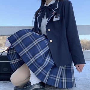 【浦原高格裙】原创正版校供感深宝蓝色jk制服格子日系jk制服格裙
