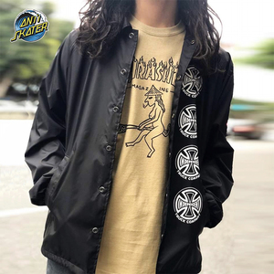 antiskater稀有货 硬核十字 光面翻领 滑板教练夹克 鬼手外套卫衣