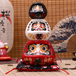 日式达摩摆件达摩蛋高端创意饰品料理寿司店开业礼物陶瓷阴阳师