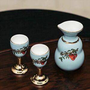 郎酒荔枝酒具华艺陶瓷生产天青色酒具分酒器加2酒杯