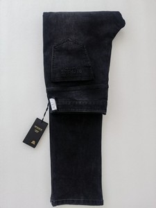 明顿男裤2023冬季新款加绒牛仔裤N3281黑色弹力水磨修身专柜正品