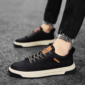 春季2022年新款鞋子男士百搭休闲运动鞋九分裤牛仔裤搭配的男鞋潮