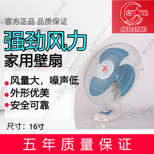 厂价直销广州红星电风扇家用壁扇全铜电机强力16寸挂墙扇FB-40P塑