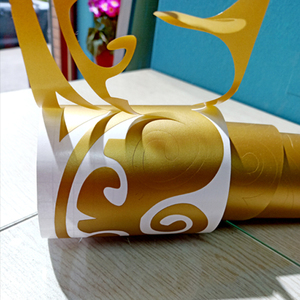 金色磨砂即时贴雕刻花纹腰线电脑墙地贴文字简约时尚专业定制包邮