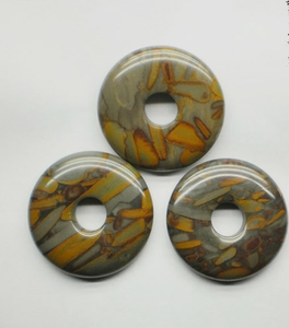 天然女娲石七彩石平安扣保健穴位按摩平安吊坠防辐射厂家直销