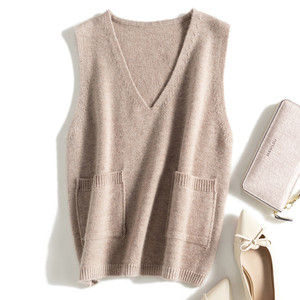 加厚羊绒背心女
