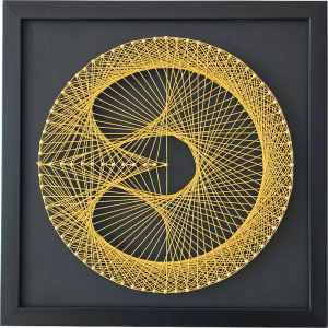 立体构成作品抽象几何图形钉子绕线画成品毛线缠绕画手工装饰画