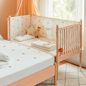 儿童婴儿床拼接床加宽床大人榉木可睡延边加宽床拼接神器实木床