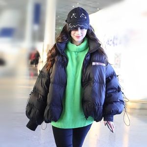 fyog 杨颖baby明星同款黑色百搭面包服羽绒服女短款2021冬装新款