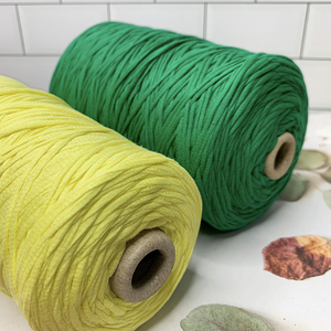 高品质外贸草绿色灌芯棉中粗毛线手编钩织包包材料线柔软舒适包邮