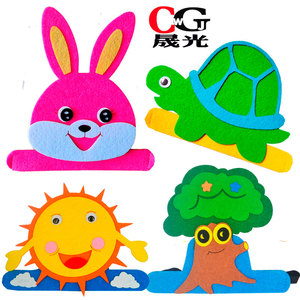 龟兔赛跑动物头饰帽子乌龟小兔子头套面具卡通儿童幼儿园表演道具