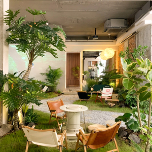 仿真植物装饰大型绿植盆景龟背竹喜林芋室内餐厅咖啡厅北欧风盆栽