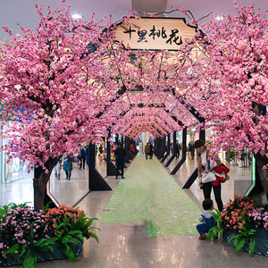 仿真桃花樱花树枝许愿树假树仿真树商场大型室内节庆婚庆装饰造景