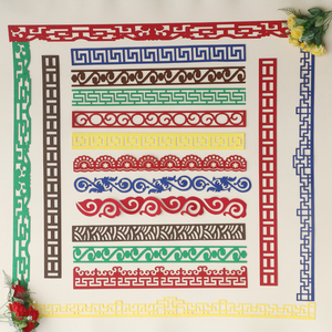 幼儿园教室无纺布直条墙贴创意布置中国风古典青花瓷花边边框环创