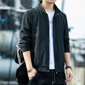 春秋新款休闲男士外套瘦人简约韩版xs小码90斤中青年夹克小个子